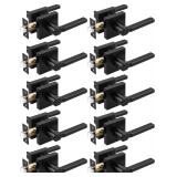 $93 10 Pack Square Privacy Matte Black Door Levers