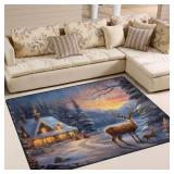 $49 ALAZA Merry Christmas Deer Village Tree Xmas A