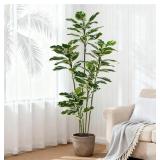 $77 Artificial Rubber Plant 6FT Faux Plants Indoor