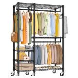 $90 Rolling Heavy Duty Clothes Racks for Hanging C