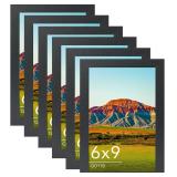 $26 6x9 Picture Frame Black for Wall Mounting or T