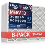 $67 BNX TruFilter 20x25x1 Air Filter MERV 13 (6-Pa