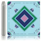 $33 Turquoise Mahjong Mat with Lotus & Butterfly A