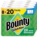 $24 Bounty Quick Size Paper Towels, White, 8 Famil