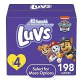 $45 Luvs Diapers Size 4, 198 Count (Select for Mor