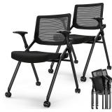 $200 FYLICA Foldable Office Chair Set of 2 with PU
