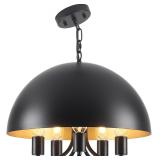 $62 Black and Gold Ceiling Light - 17.7 Inch Black