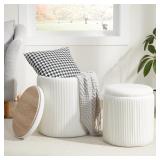 $66 Royal Windsor Round Ottoman with Storage Set o