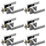 $60 6 Pack Bright Chrome Privacy Door Handles, Int