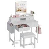 $100 White Makeup Vanity Desk with Mirror and Ligh