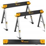 $108 Saw Horses 2 Pack Folding, Heavy Duty Sawhors