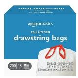 $23 Amazon Basics Tall Kitchen Drawstring Trash Ba