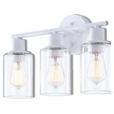 $43 WISBEAM 3-Light Bathroom Vanity Wall Light, Wh