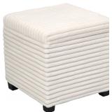 $53 17.7 inches Faux Fur Ottomans Cube with Legs,