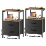$70 Huuger Nightstands Set of 2, End Tables with C