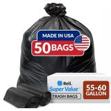 $24 Reli. 55-60 Gallon Trash Bags Heavy Duty | 50
