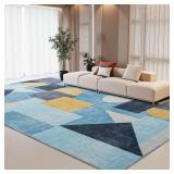 $43 Modern Area Rug 6x9,Ombre Low Pile Rugs,Non-Sl