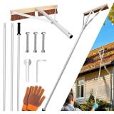 $64 Leaf Roof Brush with Gloves, Roof Rake Remove