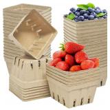 $9 30 Pack Natural Pulp Fiber Berry Basket, Molded
