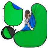 $40 Blue Green Screen Backdrop Double Sided Collap