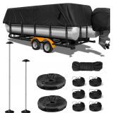 $190 1200D Pontoon Boat Cover with Support Poles 2
