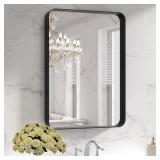 $40 LOAAO Black Metal Framed Bathroom Mirror for W