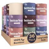 $68 Betterway Unbleached Bamboo Toilet Paper Rolls