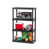 $55 IRIS 4-Tier Large Shelving Unit, Black - Black