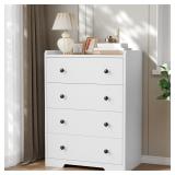 $124 Furnulem 4-Drawer Dresser for Bedroom - White