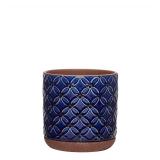 Griffy Small 5.9 in. x 6.1 in. 2 qt. Blue Ceramic