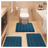 $43 ACCUMTEK Comfydew Striped Teal Blue Bathroom R