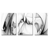 $64 Black and White Line Print Art Abstract Canvas