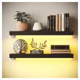 $46 BAMEOS Floating Shelves with LED, 24' W x 6' D