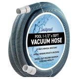 $68 Swimming Pool Vacuum Hose 1-1/2' x 50-Ft, Swiv