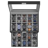 $34 SONGMICS Watch Box, 20-Slot Watch Case Organiz