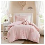 $76 Madeline 3-Piece Pink Polyester Twin Comforter