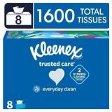 $30 Kleenex Trusted Care Facial Tissues, 8 Flat Bo