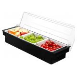 $34 Ice Chilled Serving Tray Condiment Pots 3 Comp