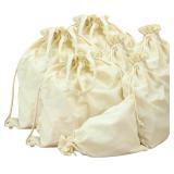 $28 Purse Storage Drawstring Bags Set of 7   Undye