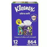$18 Kleenex Ultra Soft 3-Ply Facial Tissues, Cube