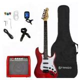 $146 Red Electric Guitar Beginner Kit Full Size 39