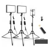 $120 2 Packs Dimmable Bi-Color 416 LED and 220 RGB