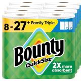 $31 Bounty Quick-Size Paper Towels, White, 8 Famil