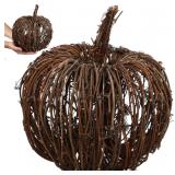 $30 Zerodeko Rattan Pumpkin Decor 9.8 Inch Handwov