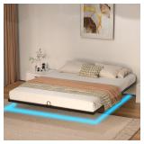 $95 Floating Bed Frame with Smart LED Lights Metal