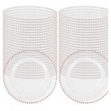 $108 50 PCS Clear Round Charger Plates with Beaded