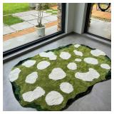 $64 3D Soft Shag Rugs Tufted Accent Rugs with Moss