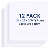 $55 Foam Board 24 x 24 x 3/16' (5mm) - 12 Pack - W