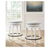 $90 Valebeck 24 in. White/Black Backless Wood Coun