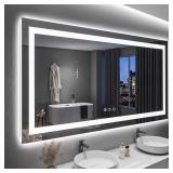 $320 60x36 Inch LED Bathroom Mirror with Lights Fr